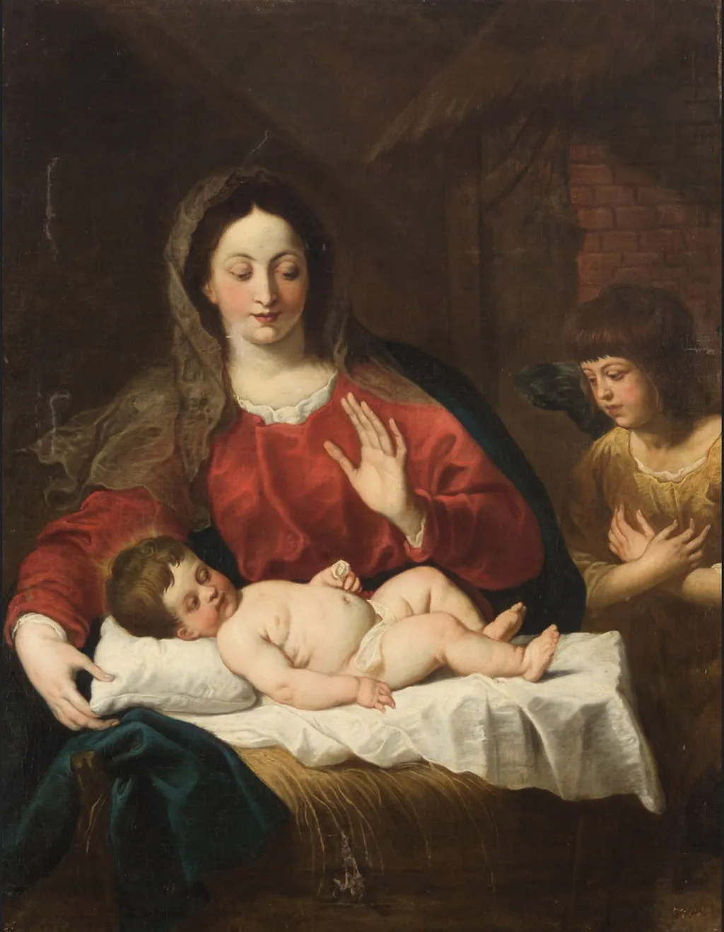 Maria mit Kind und Engel, by Gerard Seghers, oil, 1630