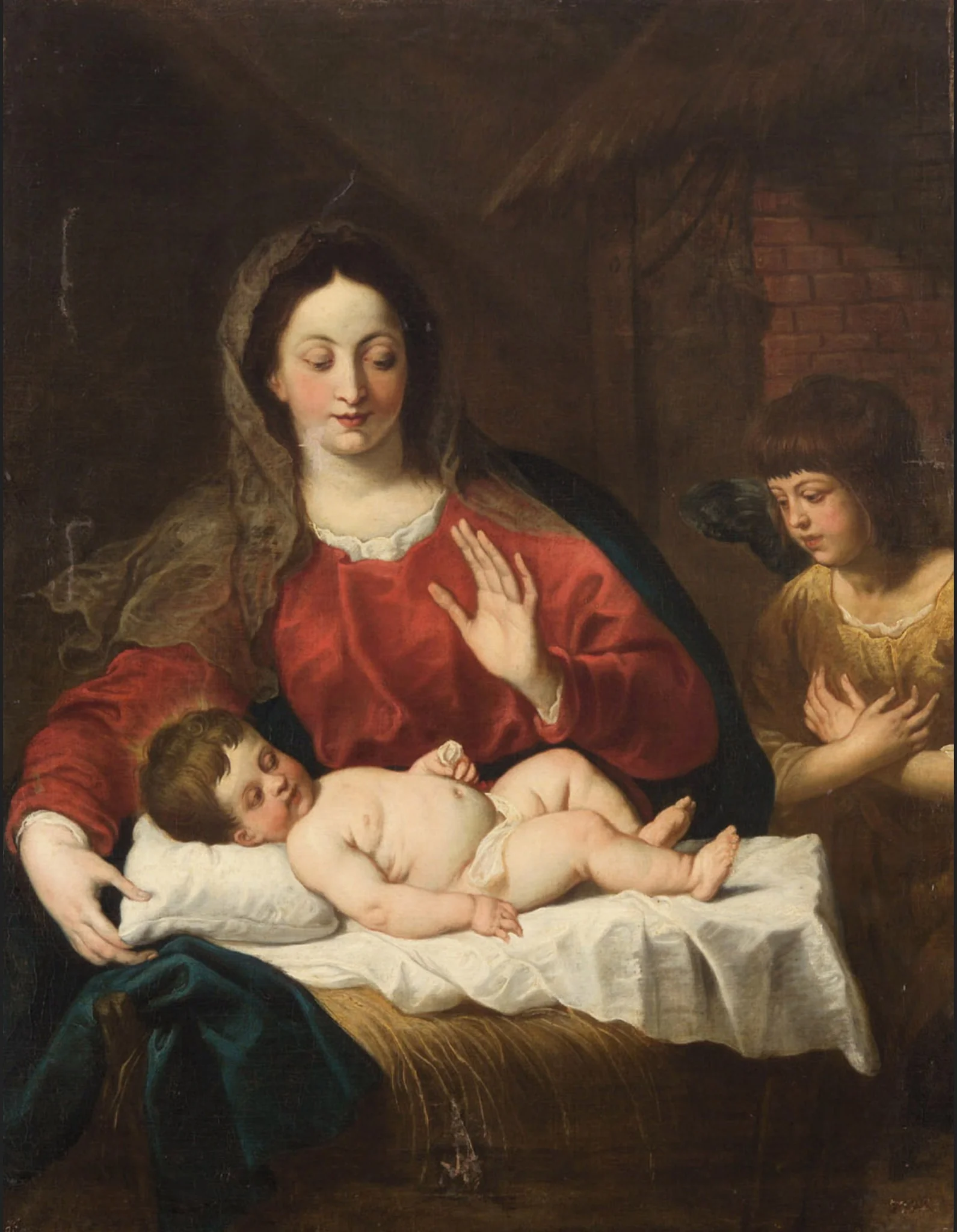 Maria mit Kind und Engel, detail