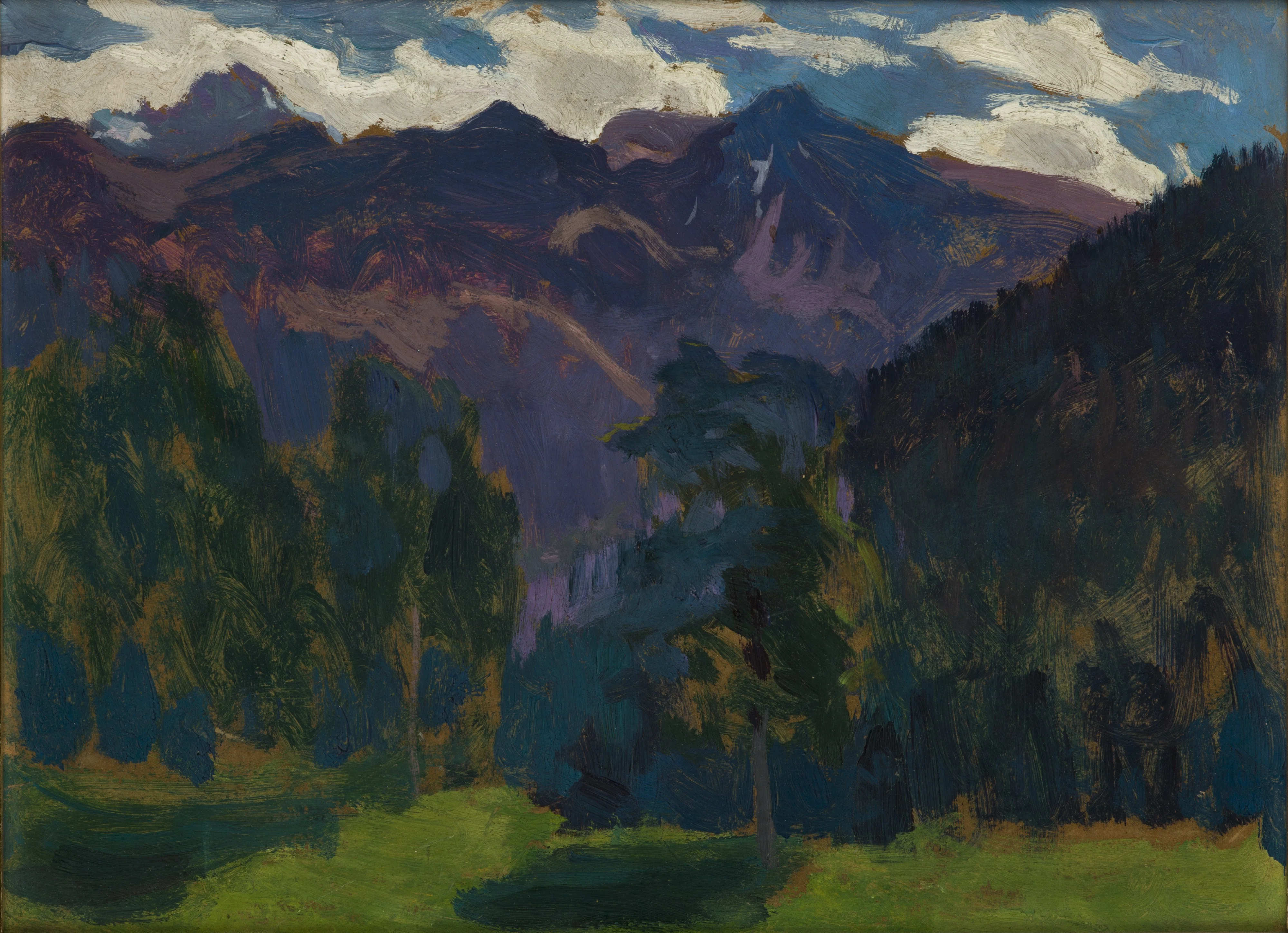 Landscape from the Tatra Mountains – two-sided painting, detail