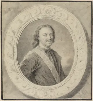Peter the Great of Russia, by Carl Guttenberg, graphite, 1766