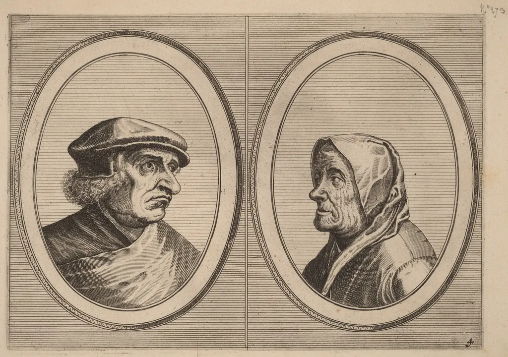 "Joris Ysegrim" and "Quastighe Jopje", by Lucas van Doetechum, ink, 1564