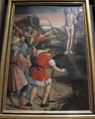 Saint Sebastian Pierced with Arrows, by Josse Lieferinxe, unspecified, 1499