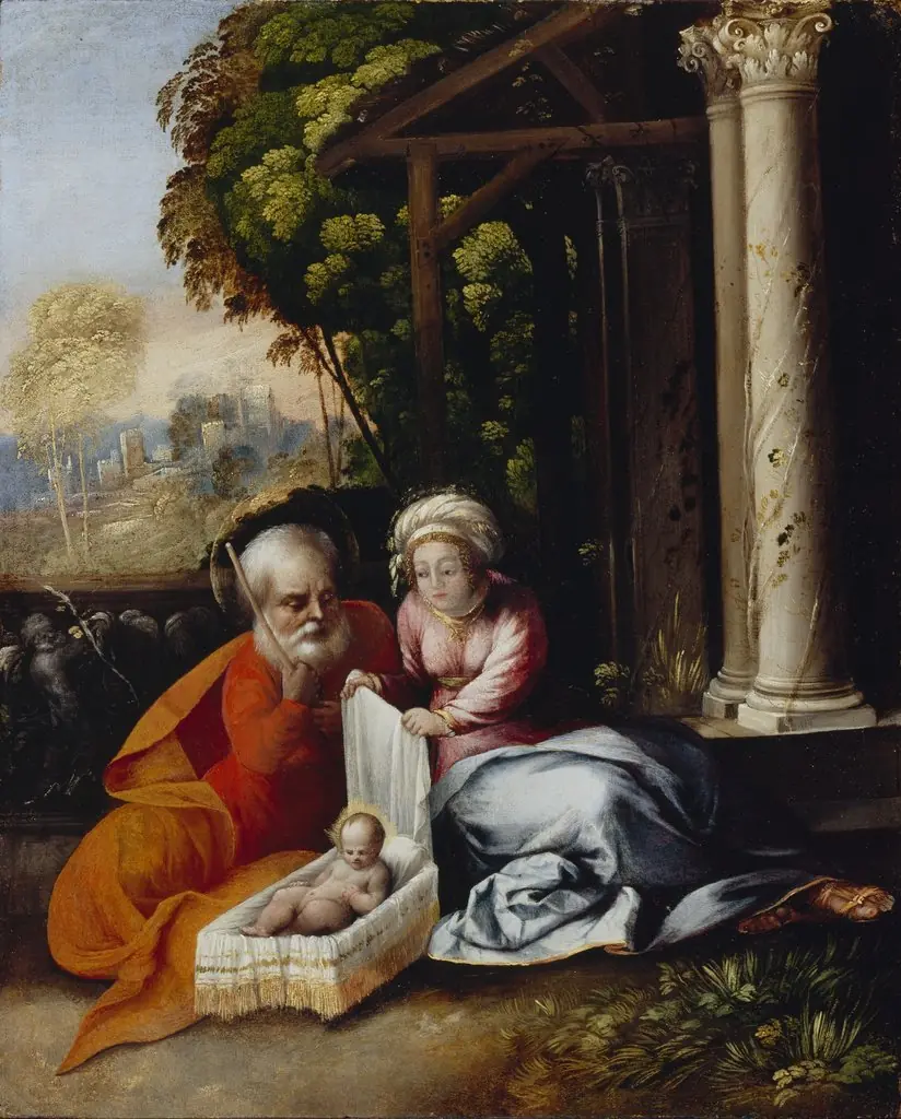 The Holy Family, by Dosso Dossi, unspecified, 1516