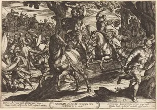 Jacob Kills Absalom, Son of King David, by Antonio Tempesta, ink, 1613