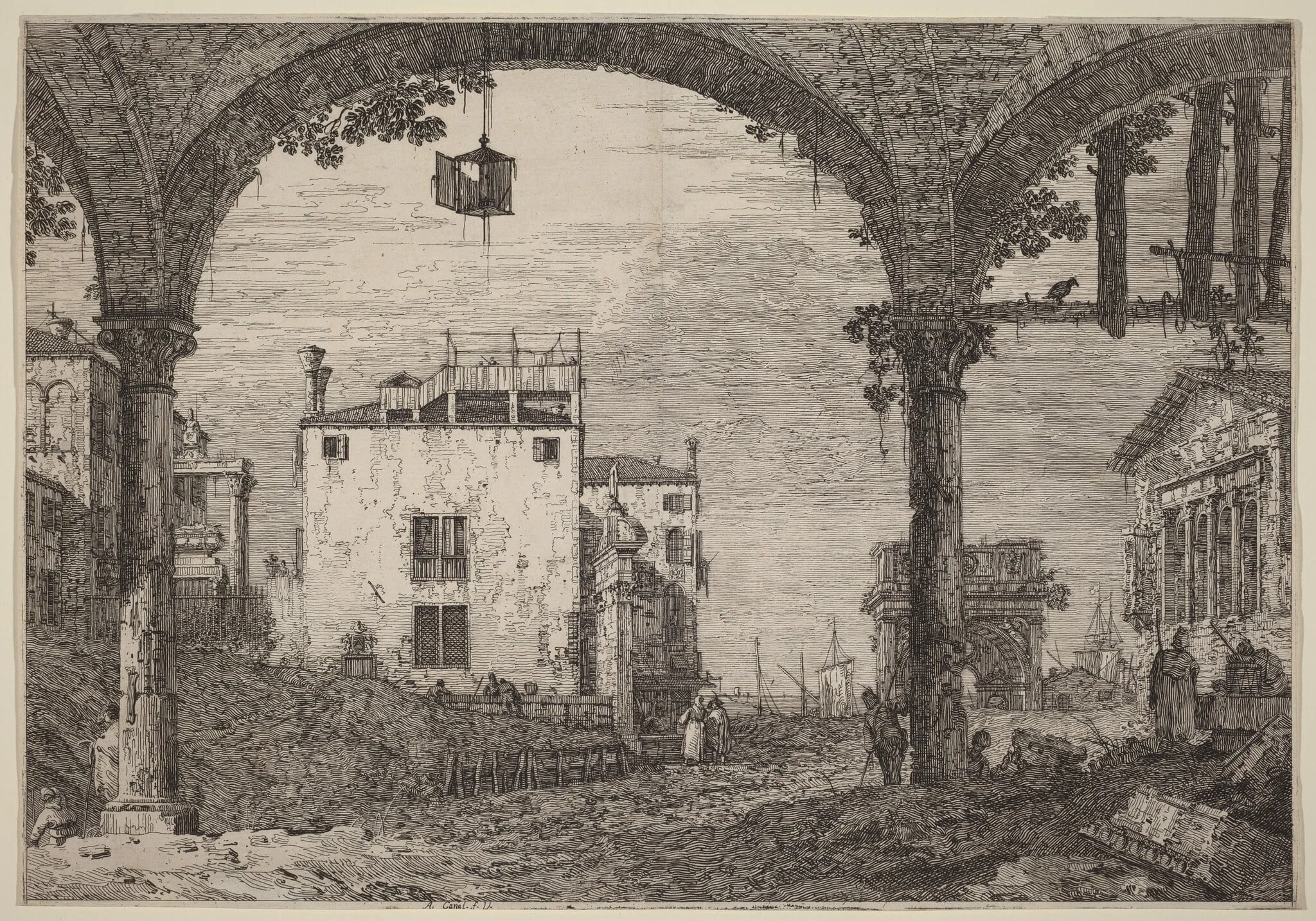 The Portico with the Lantern, detail