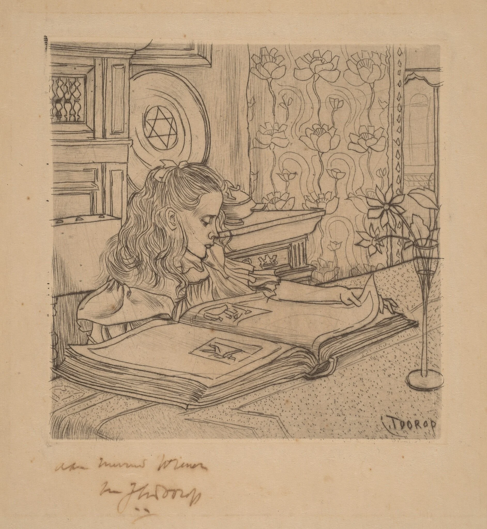 Charley Looking at an Album of Prints, detail
