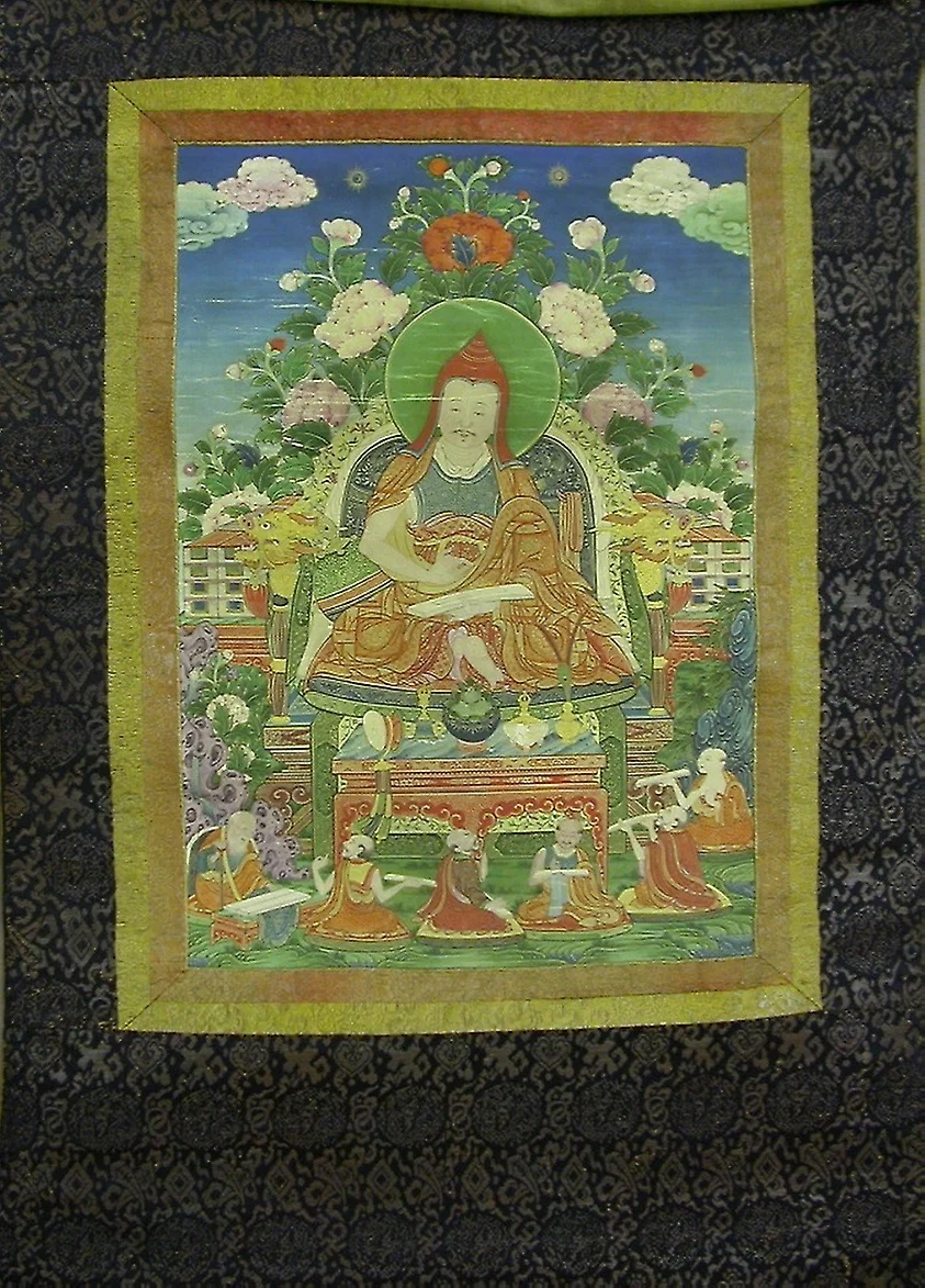 Painted Banner (Thangka) from a Set of Seven Honoring Gayadhara, a Sakya Pandit from India, detail