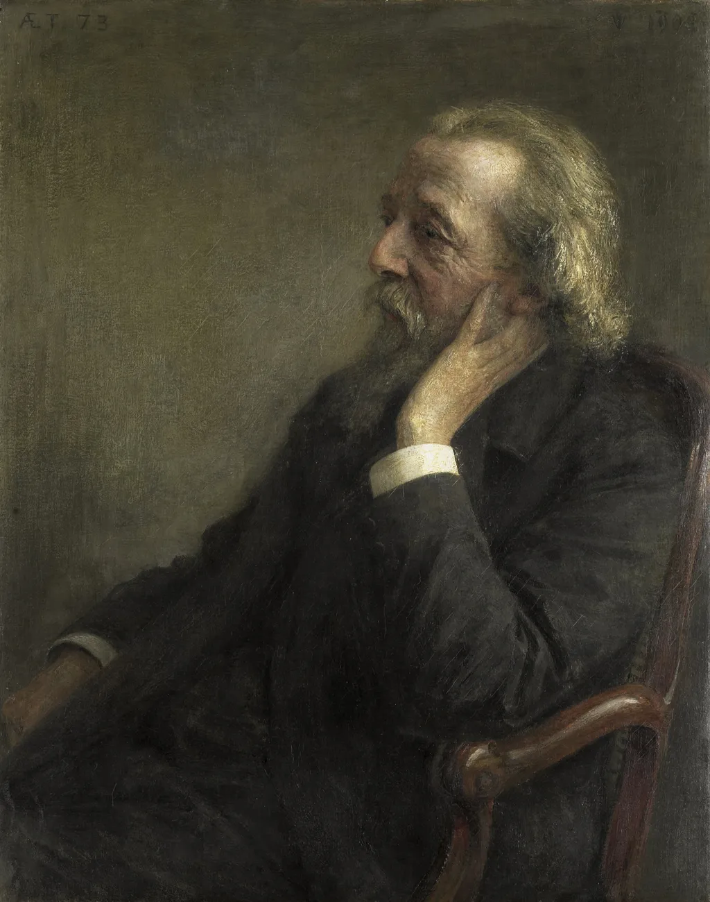 Portret van Ds Petrus Hermannus Hugenholtz (1834-1911), oprichter van de Vrije Gemeente, by Jan Veth, oil, 1908