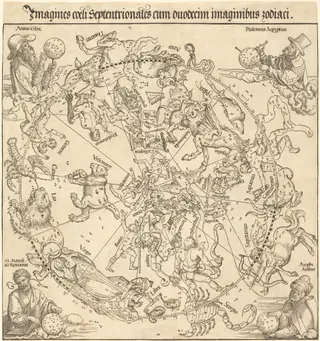 The Northern Celestial Hemisphere, by Albrecht Dürer, ink, 1515