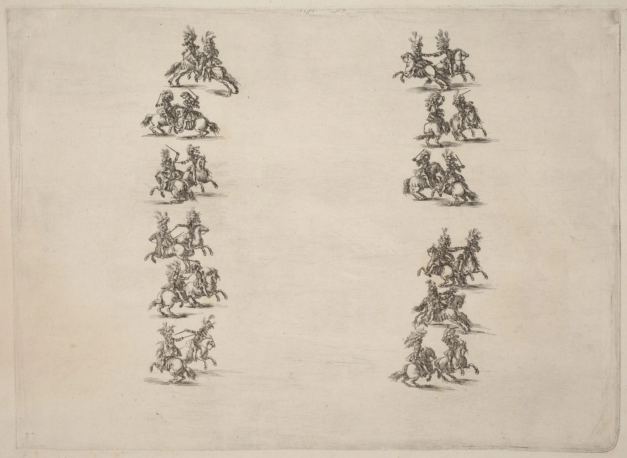 Cavaliers Fighting in Two Columns, detail