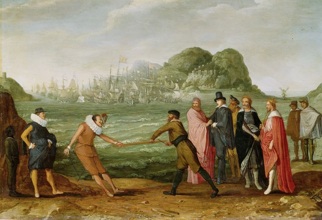 Allegory of the Dutch victory over the Spanish fleet at Gibraltar, 25 April 1607, by Adam Willaerts, oil, 1615