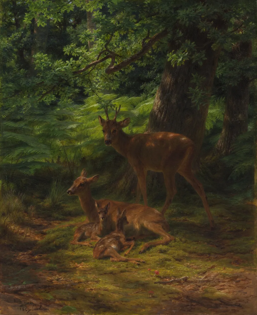 Deer in Repose, by Rosa Bonheur, oil, 1867