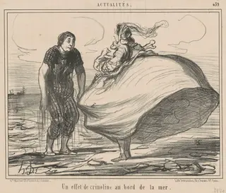 Un effet de crinoline au bord de la mer, by Honoré Daumier, ink, 1857