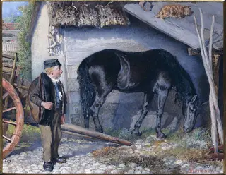 Now then, Lazy!, by Mahoney, watercolor, 1866