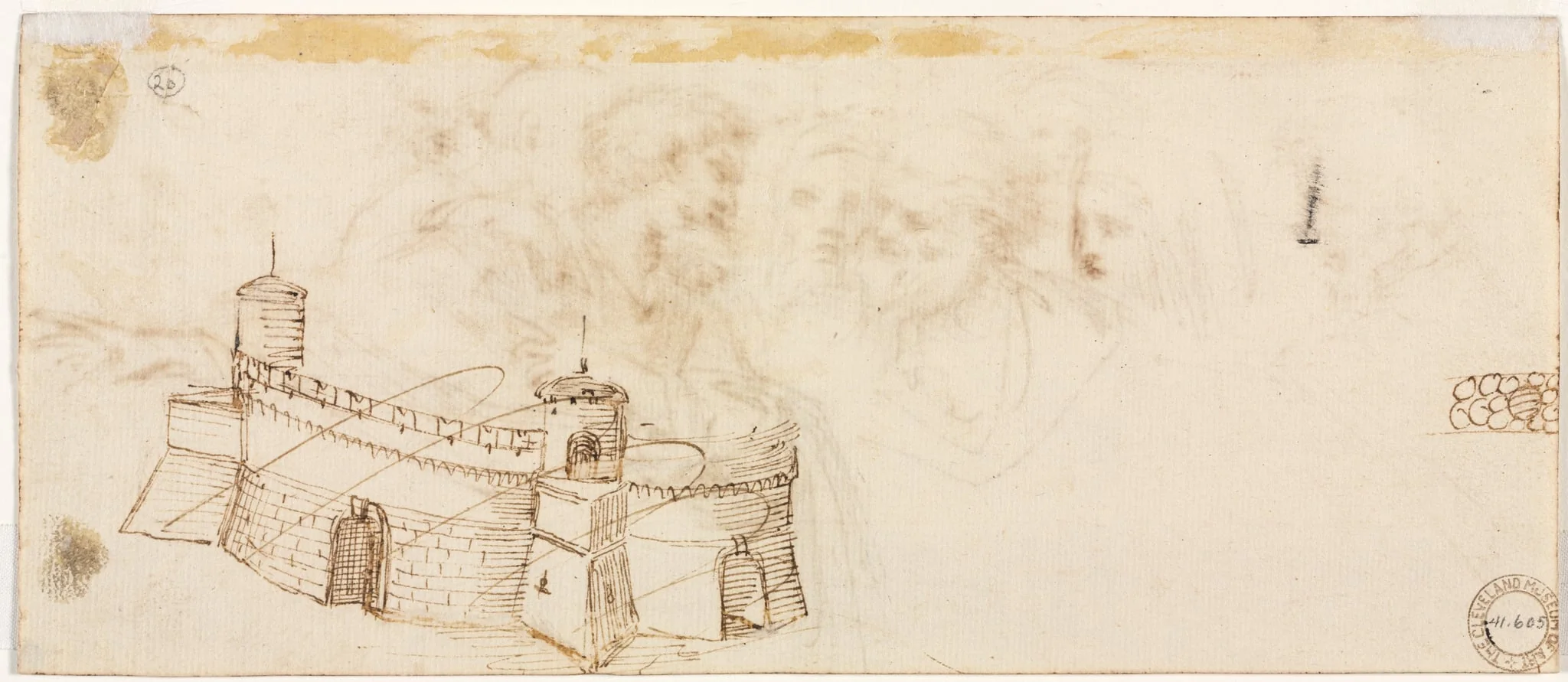 Crenelated Fortress (verso), detail