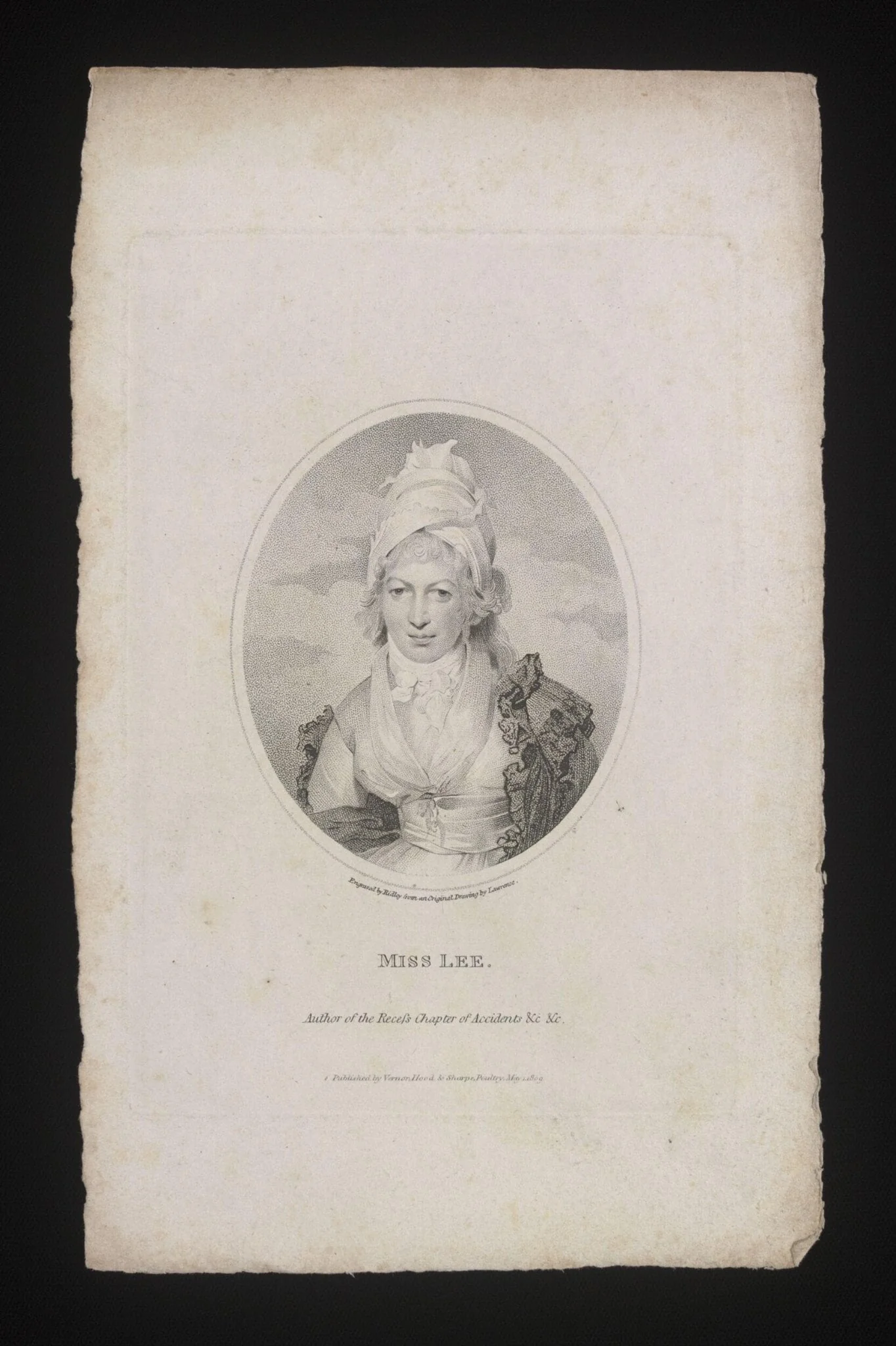 Miss Lee/ Author of the Recess, Chapter & Accidents &c &c., detail
