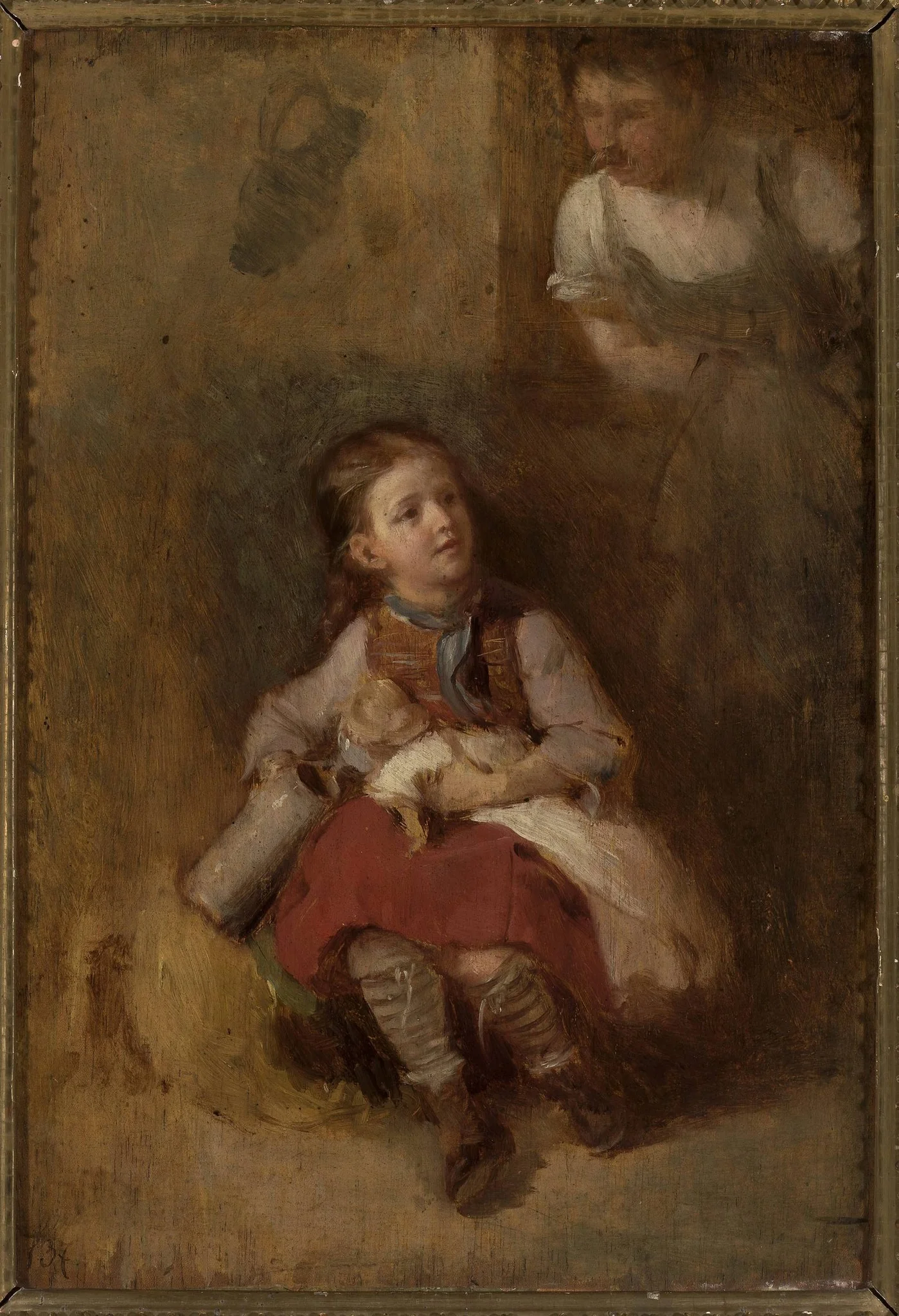 Girl with a doll, detail