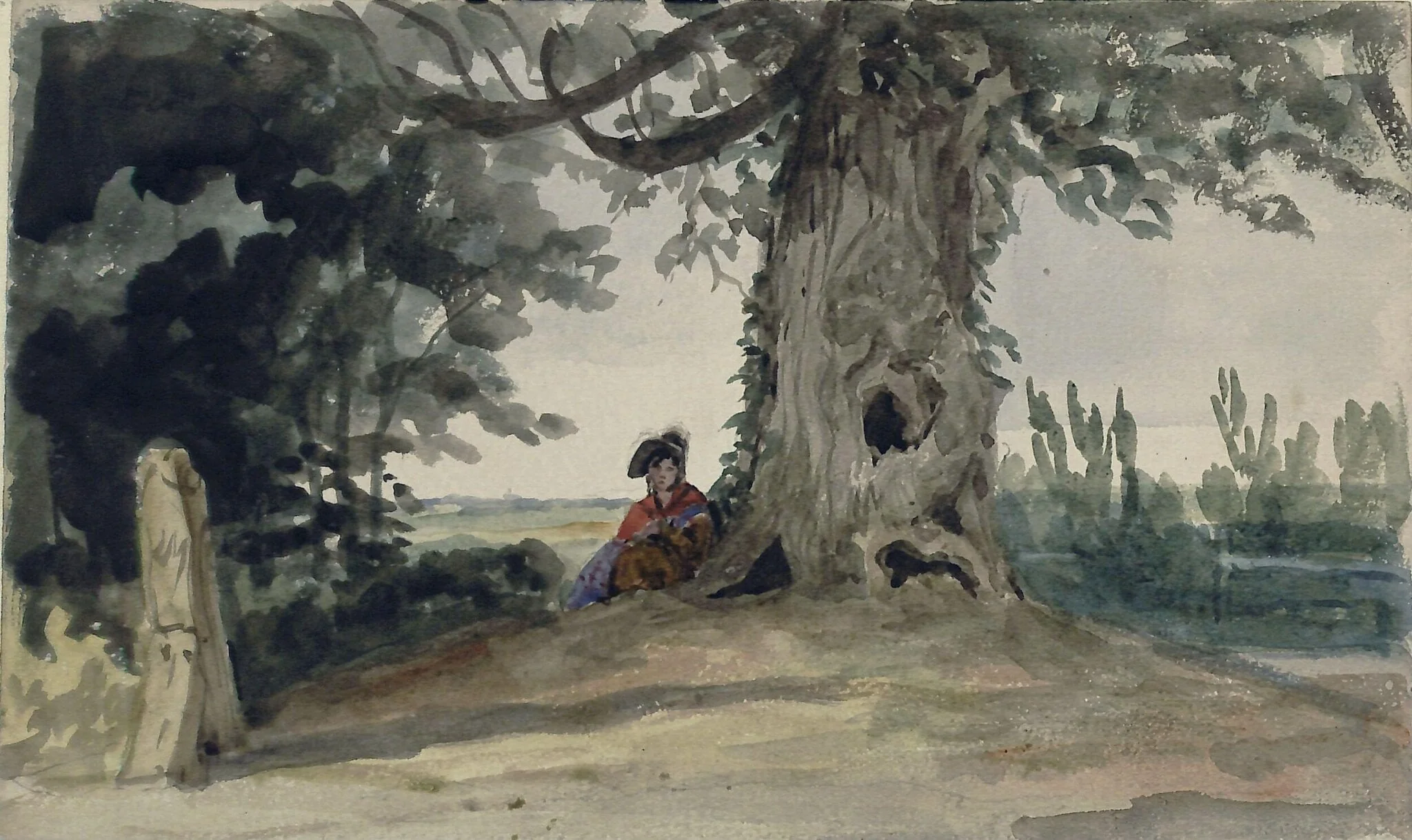 Margate, girl under tree, detail