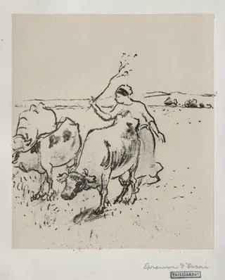 Cowherder, by Camille Pissarro, 1899