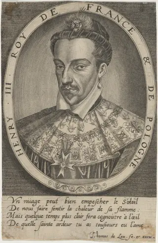 Henry III of France, by Thomas de Leu, ink, 1590