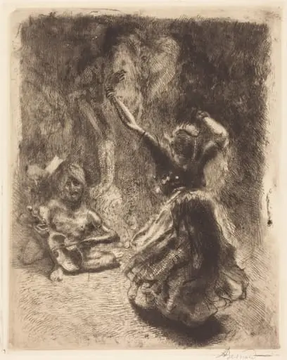 The Dancer of Tanjore (La bayadère of Tanjore), by Paul-Albert Besnard, ink, 1914