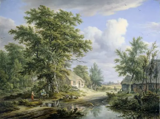 Farms on the Fringe of a Wood, by Egbert van Drielst, unspecified, 1812