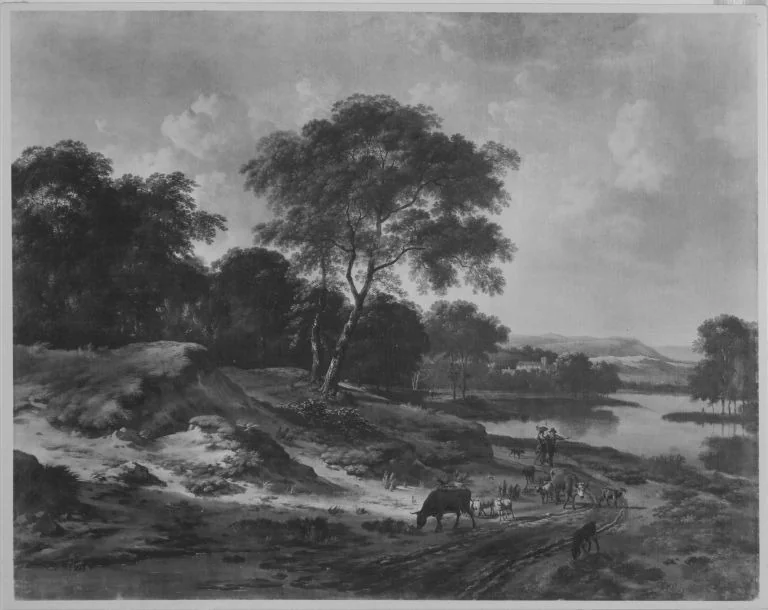 Landschaft mit Hirten, detail
