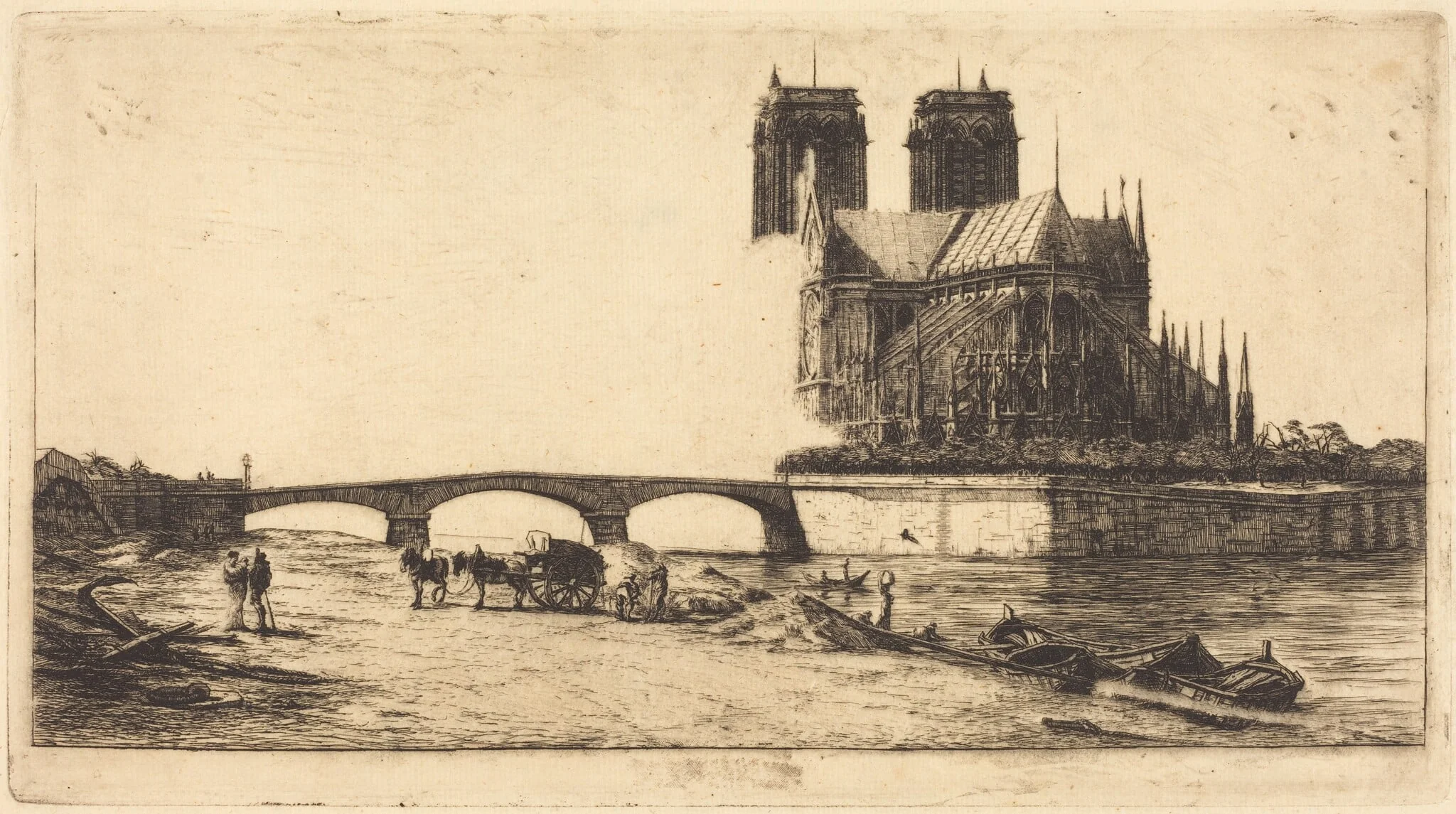 L'abside de Notre-Dame de Paris (The Apse ofthe Cathedral of Notre-Dame, Paris), detail