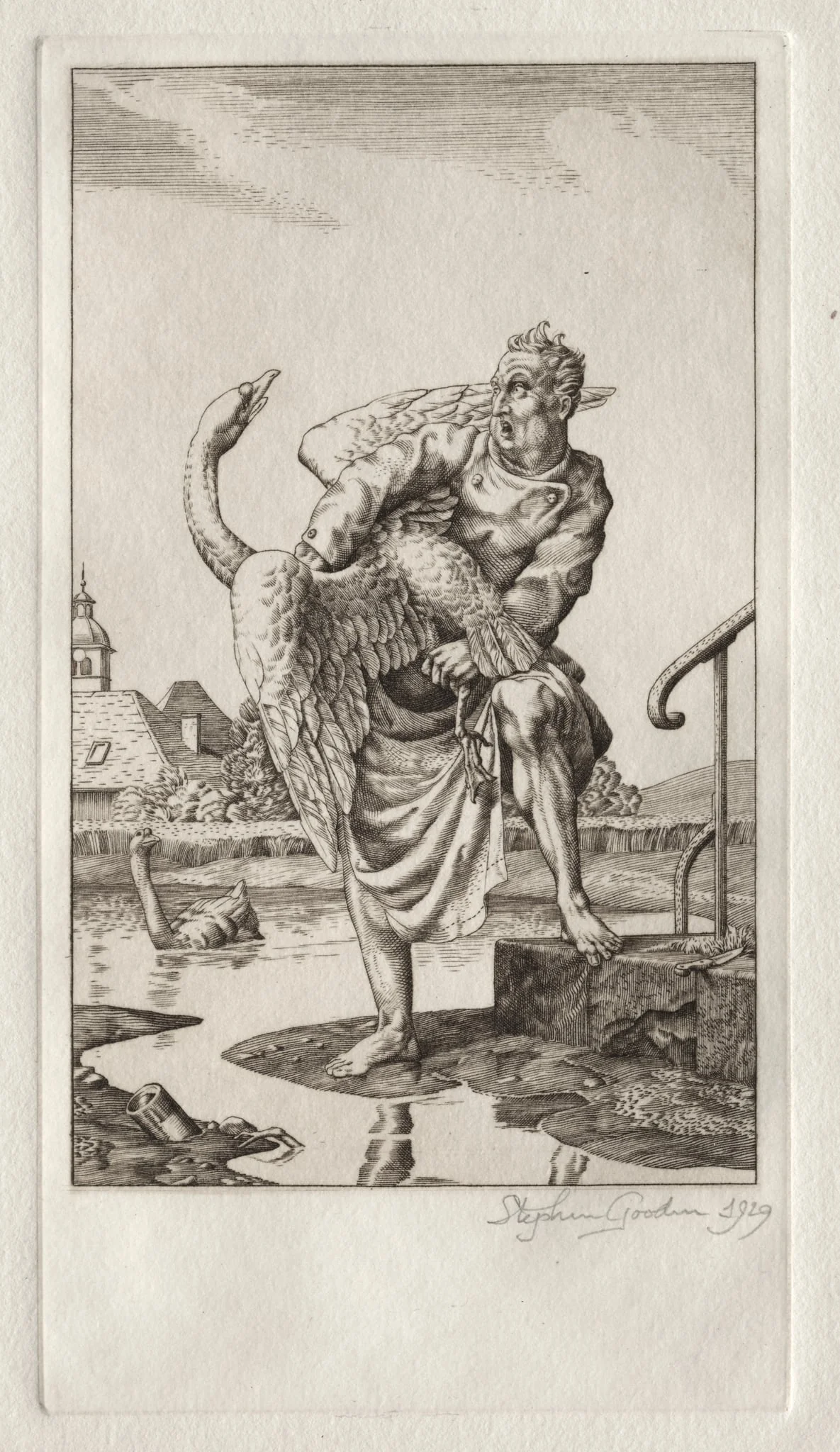 The Fables of Jean de la Fontaine: The Swan and the Cook, detail