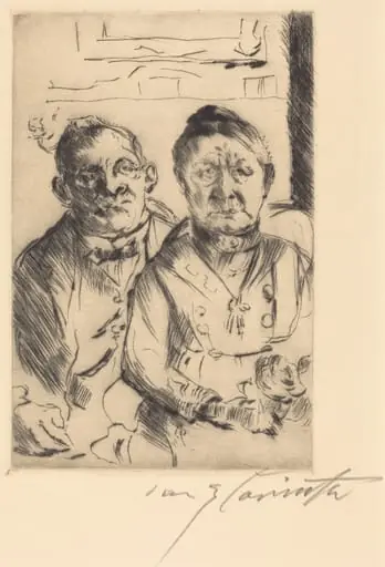 Ostpreussisches Ehepaar (Couple from East Prussia), by Lovis Corinth, ink, 1916