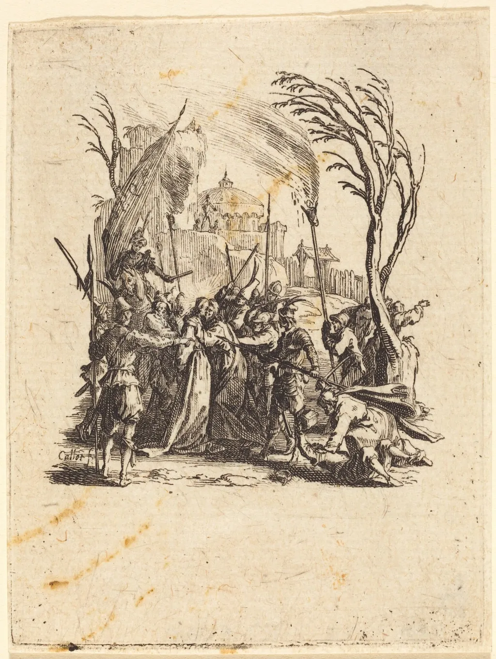 The Betrayal, by Jacques Callot, ink, 1624