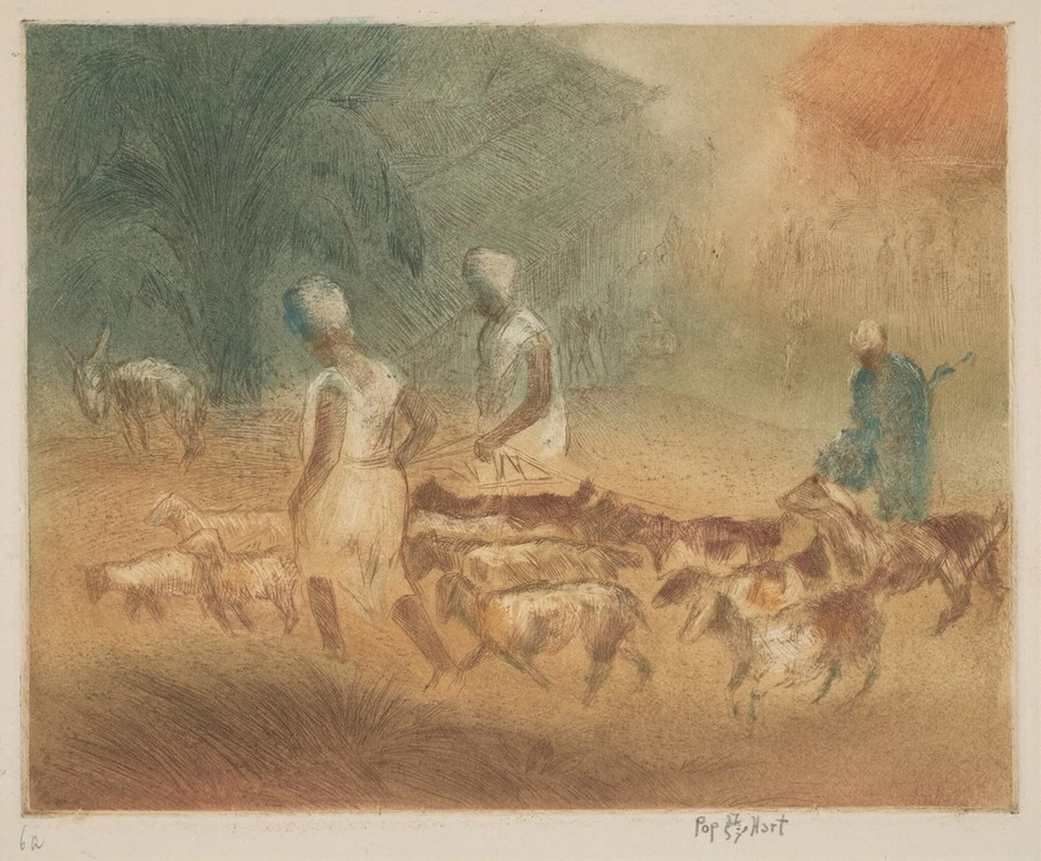 Bringing Goats to Market, detail