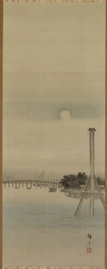 Night Scene on the Sumida River, detail