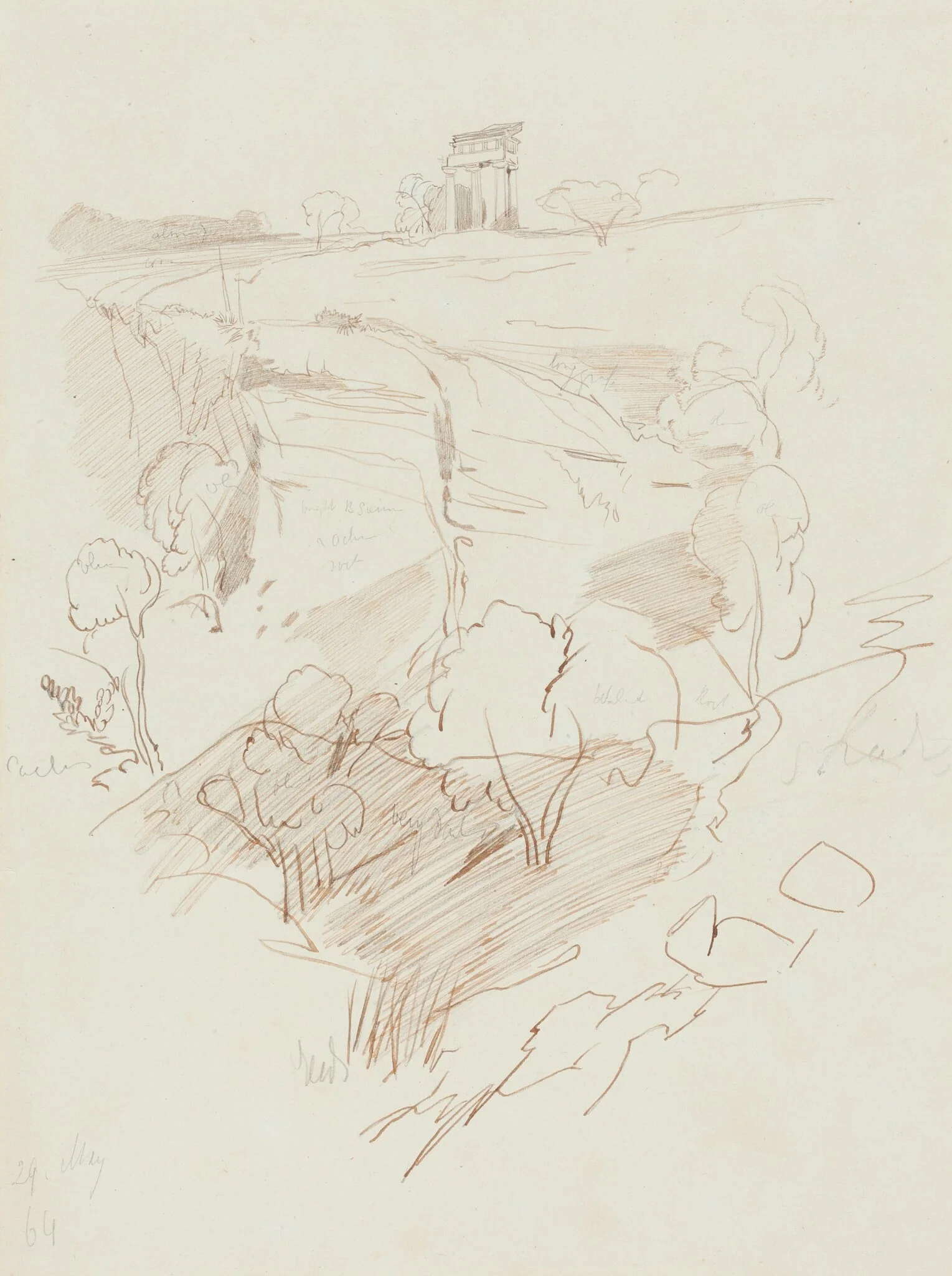 Ruined Temple on a Hill, detail