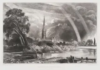 SALISBURY CATHEDRAL. FROM THE MEADOWS, by John Constable