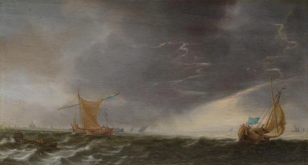 Segelschiffe auf rauer See, detail