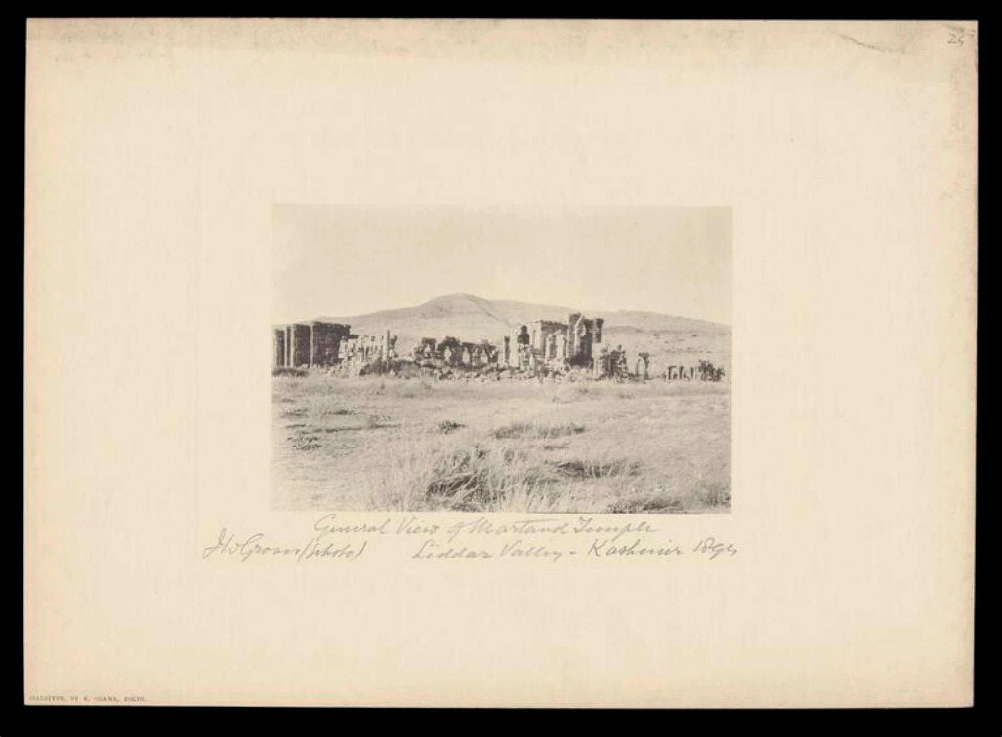General View of Martand Temple, Liddar Valley, Kashmir, detail