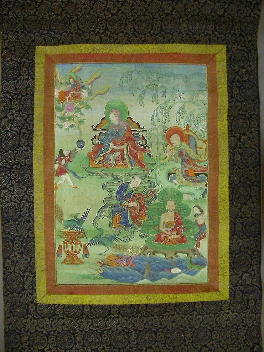Painted Banner (Thangka) from a Set of Seven Honoring Gayadhara, a Sakya Pandit from India, detail