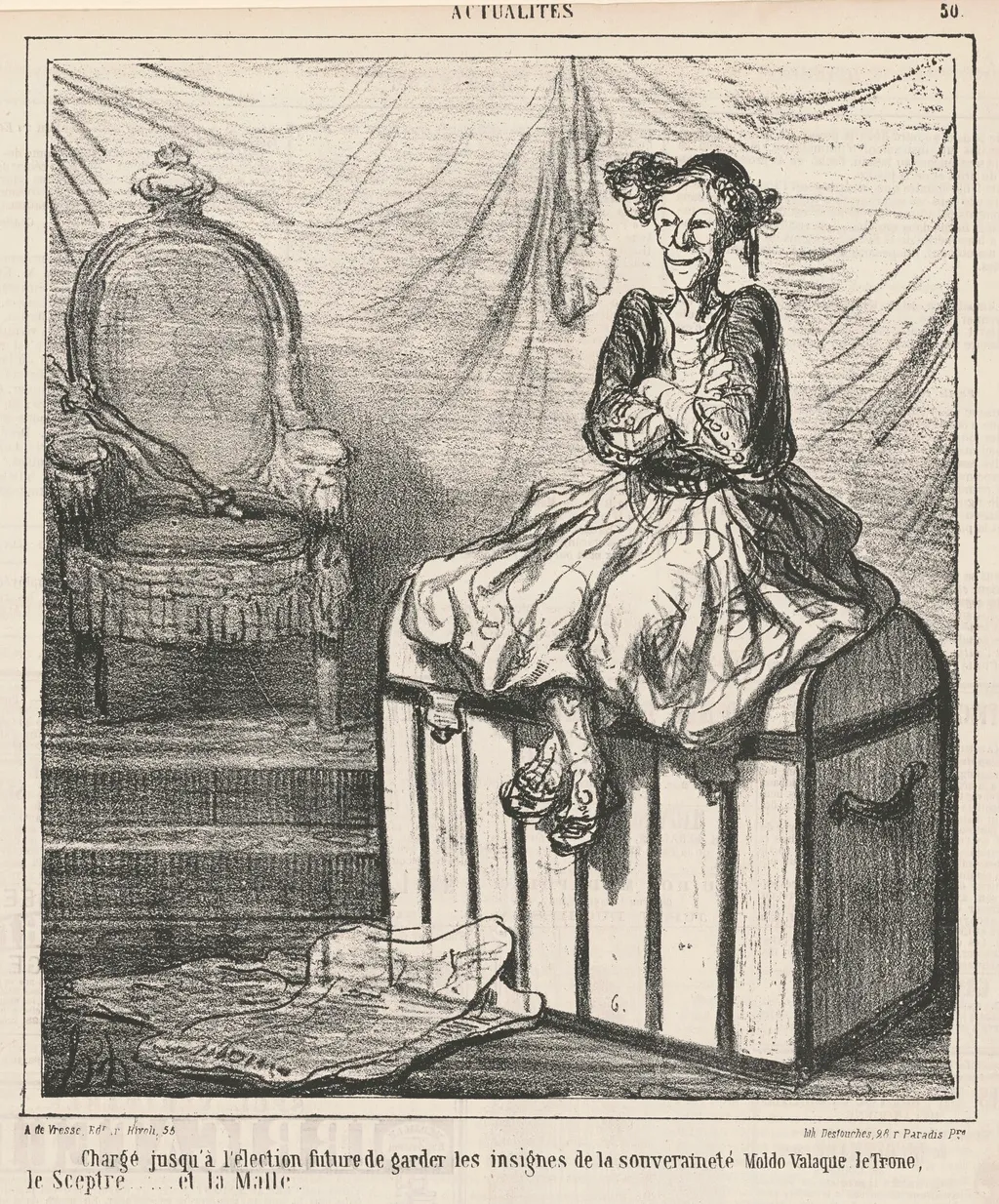 Chargé ... de garder les insignes de la souverainté, by Honoré Daumier, ink, 1866