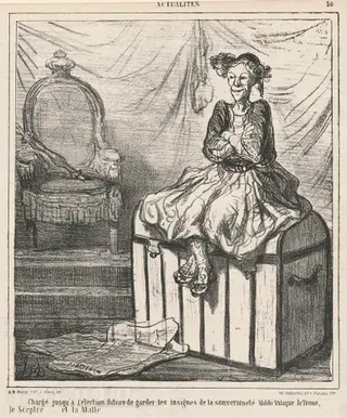 Chargé ... de garder les insignes de la souverainté, by Honoré Daumier, ink, 1866