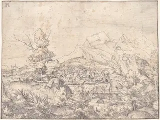 The Great Landscape with the Water Mill, by Albrecht Altdorfer, watercolor, 1520