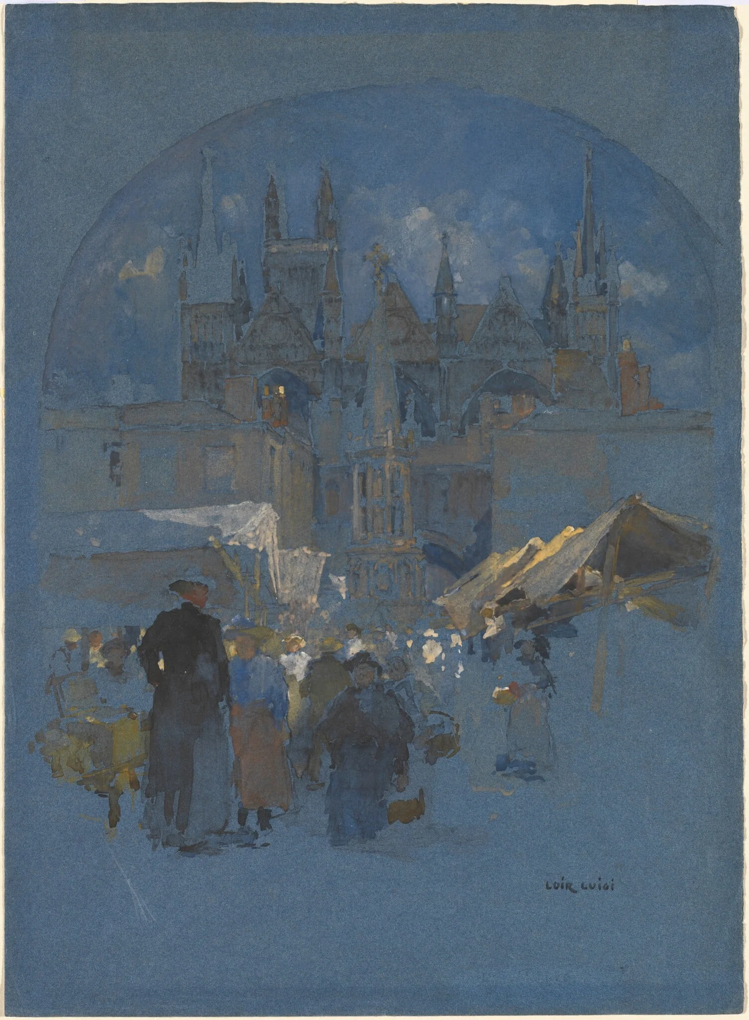A Market Square before a Cathedral, detail