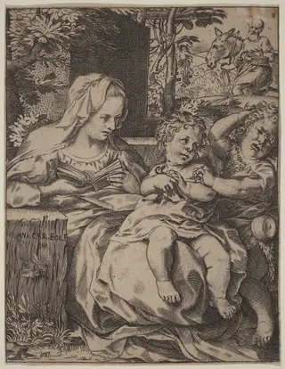 The Madonna of the Swallow, by Annibale Carracci, ink, 1587
