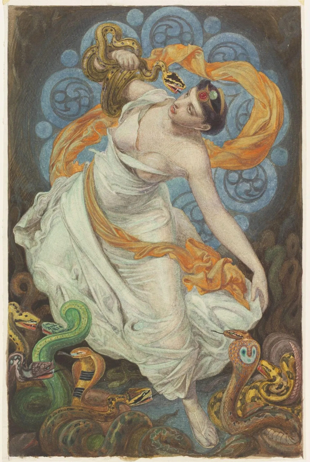 Bhanavar The Beautiful, by Frederick Sandys, watercolor, 1894