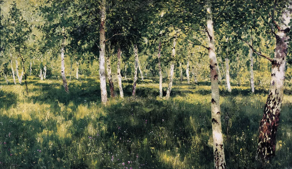 Birch grove, by Isaac Levitan, unspecified, 1895