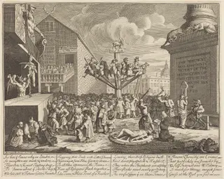The South Sea Scheme, by William Hogarth, ink, 1721