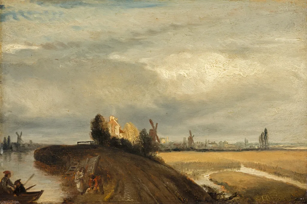 Landscape in the Manner of Rembrandt, by Andrew Geddes, unspecified, 1823