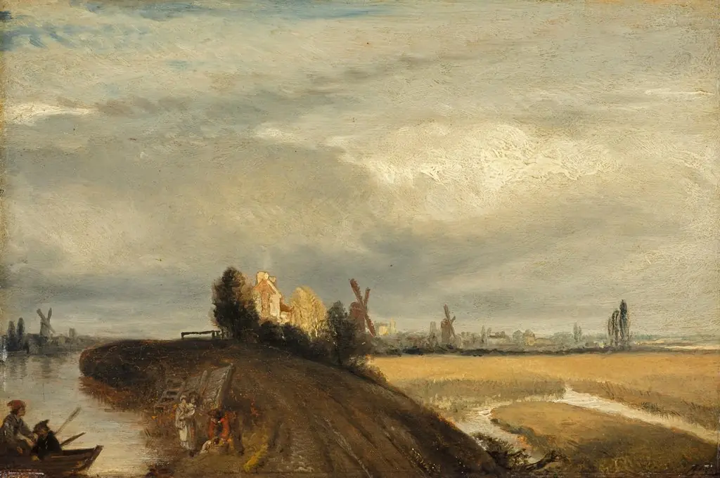Landscape in the Manner of Rembrandt, by Andrew Geddes, unspecified, 1823