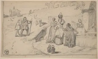 Father and Son, by Elihu Vedder, graphite, 1859