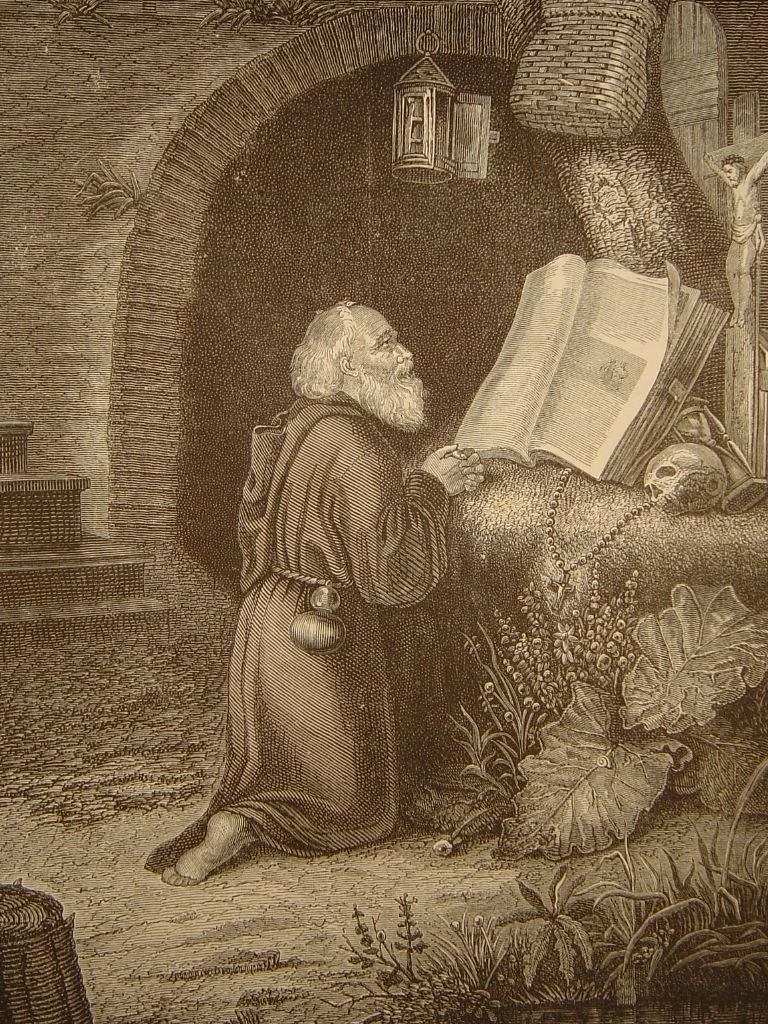 The Hermit Praying, detail